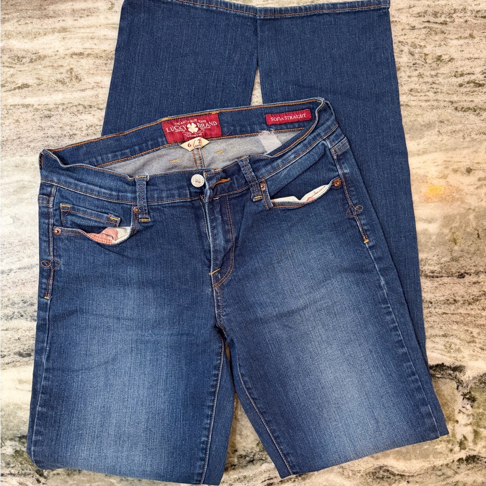 Vintage Lucky Brand Low Rise Straight Leg Jeans Size 6 Tall